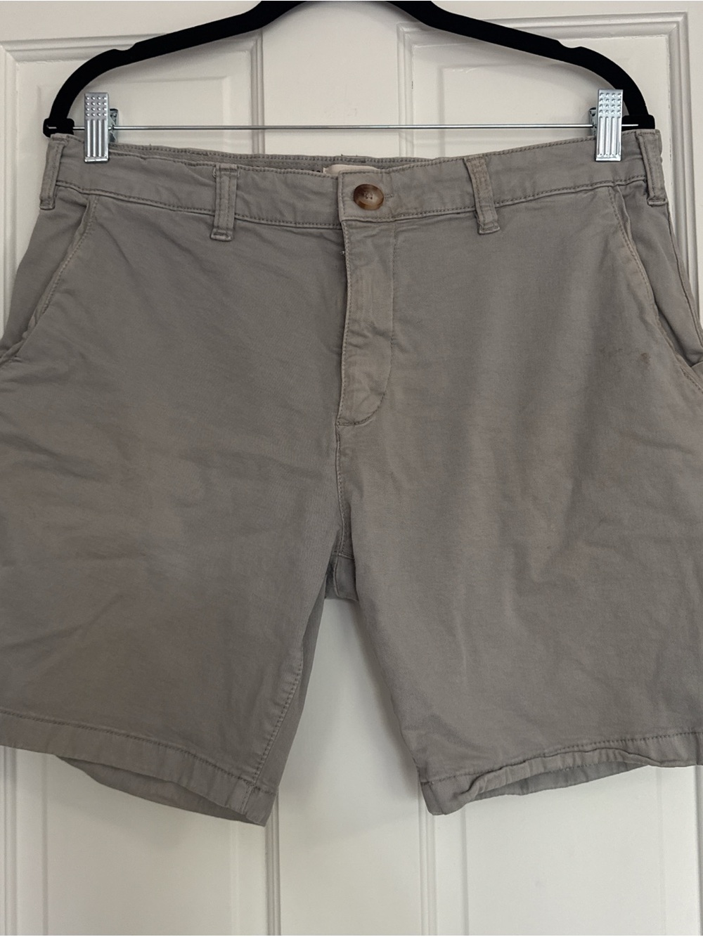 Marine Layer Men’s Flat Front Shorts in Light Taupe